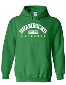 Shamrocks Anniversary Logo Green Hoodie - Order due by Friday, March 24, 2023